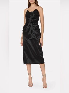 Milly Harlow Bow Taffeta Strapless Dress